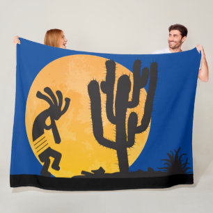 Manta Polar Desert Petroglyph Kokopelli Fleece Blanket