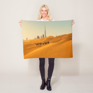 Manta Polar Deserts Dubai's Skyline View with Camels