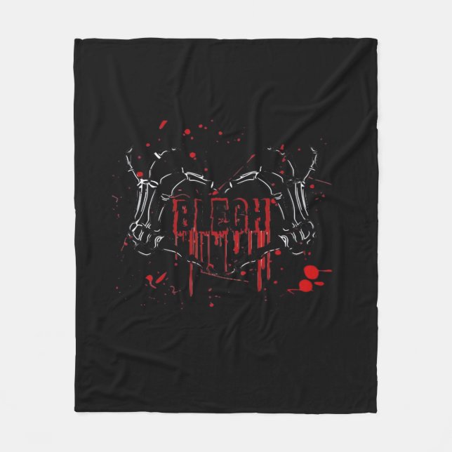 Manta Polar Desglose de Blegh, Manos Skeleton Heart, Banda Emo (Anverso)