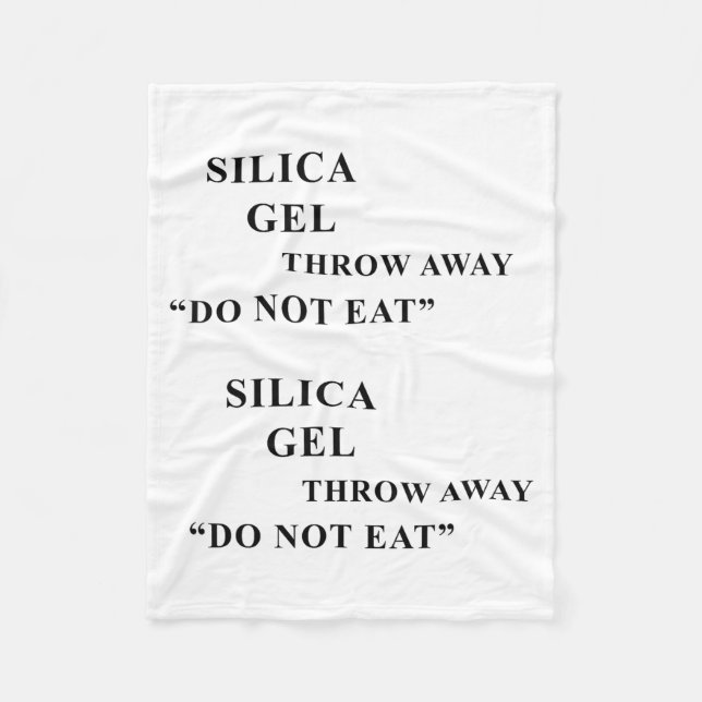 Manta Polar Desiccant Silica Gel Throw Away Do Not Eat Funny I (Anverso)