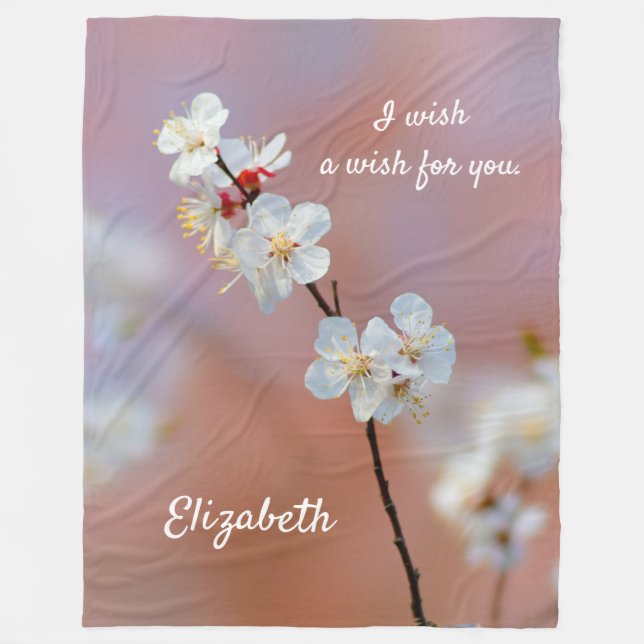 Manta Polar Deslumbrantes florecientes de albaricoque japonés (Anverso)