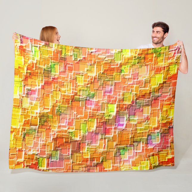 Manta Polar Desorden exagerado de los derrocados cuadrados gra (In situ)