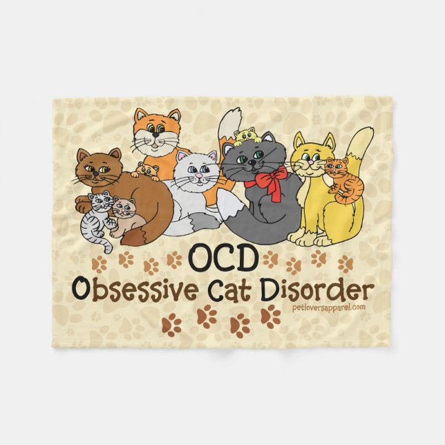 Manta Polar Desorden obsesivo del gato de OCD (Frente (Horizontal))