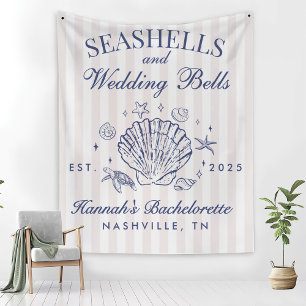 Manta Polar Despedida de soltera Retro Pink Seashells & Weddin