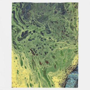 Manta Polar Desvanecer 3 Amortijo Verde Amarillo Abstracto Lan