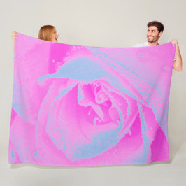 Manta Polar Detalle perfecto de Rosa rosa y azul claro