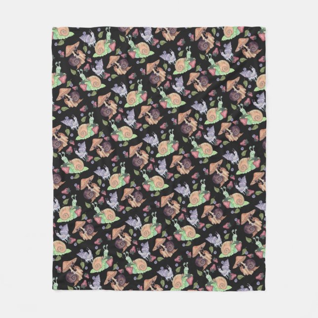 Manta Polar Detener y oler el patrón del caracol de fresas (Anverso)