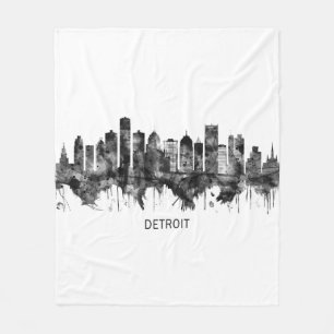 Manta Polar Detroit Michigan Skyline BW