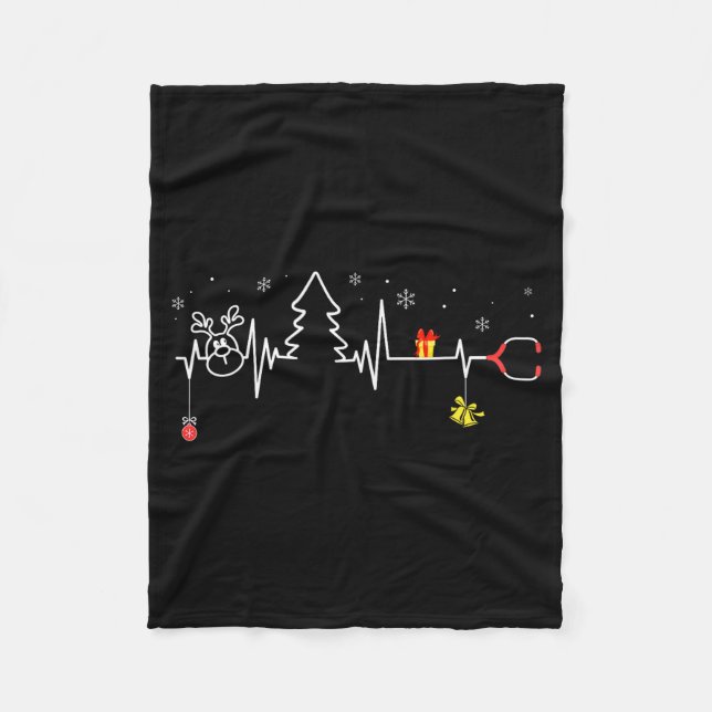 Manta Polar Devoxtee Christmas Tree Heartbeat Funny Christmas  (Anverso)