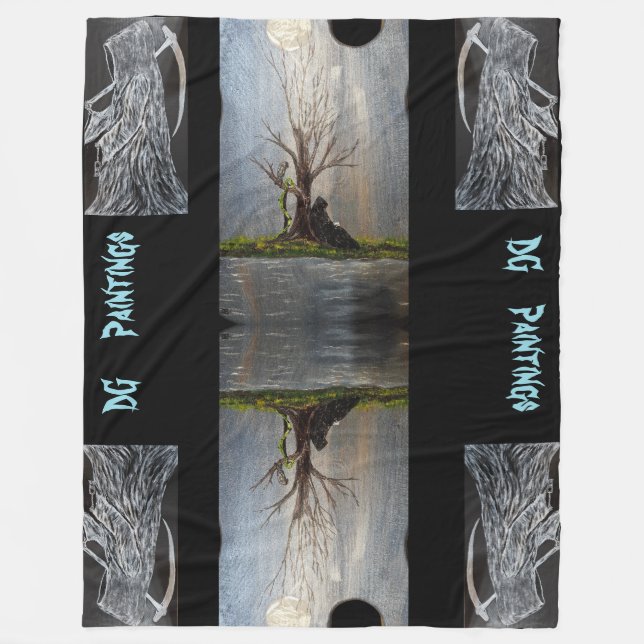 Manta Polar DG Paintings Resting Reaper Fleece Blanket (Anverso)