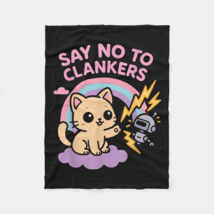 Manta Polar Di No A Clankers Anti Ai Robots Gatito Lluvia