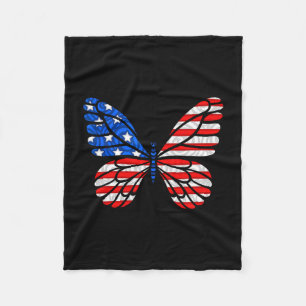 Manta Polar Día 4 de julio Bandera Estadounidense Mariposa