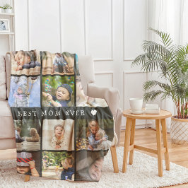 Manta Polar Día de la Madre de Collage de fotos Keepsake Best 