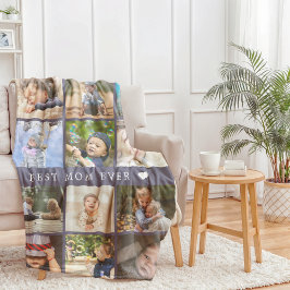 Manta Polar Día de la Madre de Collage de fotos Keepsake Best 