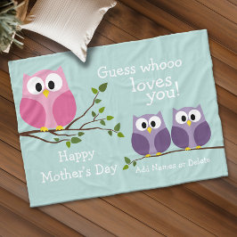 Manta Polar Día de la Madre - Lechuzas cortas