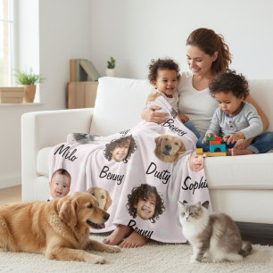 Manta Polar Día de la Madre Personalizado Caras Divertidas Nom