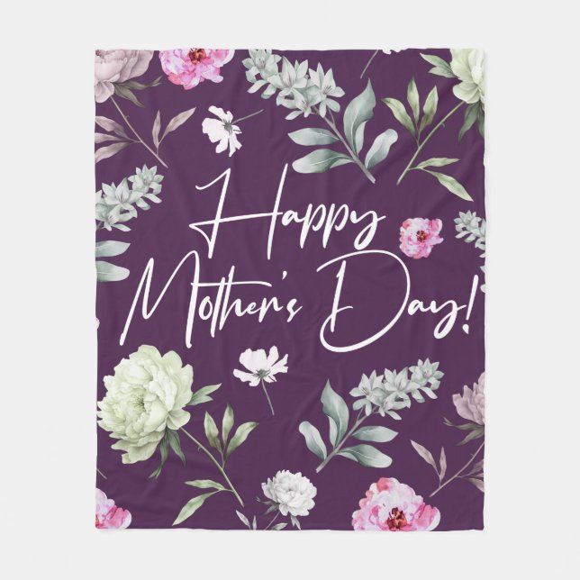 Manta Polar Día de las madres florales (Anverso)
