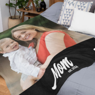 Manta Polar Día de las Madres Foto Establecida por Mamá