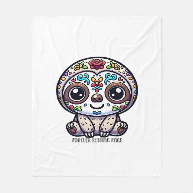 Manta Polar Dia De Los Muertos Sloth Active T-Shirt (Anverso)