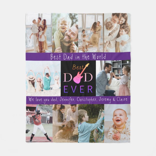 Manta Polar Día de los Padres Modernos, el mejor papá de fotos (Anverso)