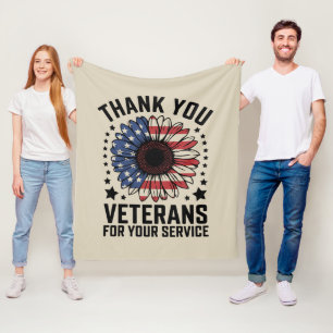 Manta Polar Día de los Veteranos Militares del Girasol Gracias