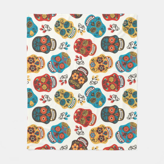 Manta Polar Día de Muertos, sin fisuras. (Anverso)