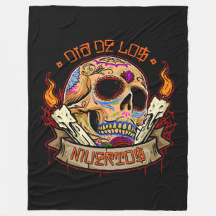 Manta Polar Día de Muertos Skull