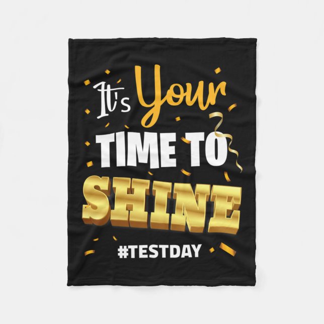 Manta Polar Día de Prueba Tee Teacher Testing School Tu Tiempo (Anverso)