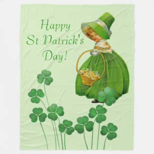 Manta Polar Día de San Patricio: chica escogiendo rocas