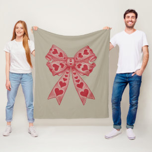 Manta Polar Día de San Valentín Corazón Coqueta lazo Retro San