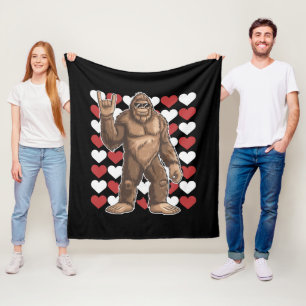 Manta Polar Día de San Valentín de Bigfoot Corazones Divertido