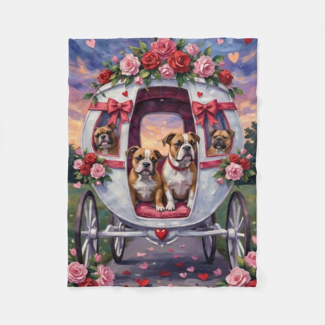 Manta Polar Día de San Valentín de Bulldog (Anverso)