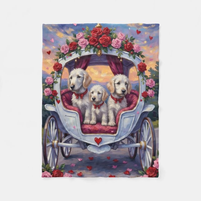 Manta Polar Día de San Valentín del perro maltés  (Anverso)