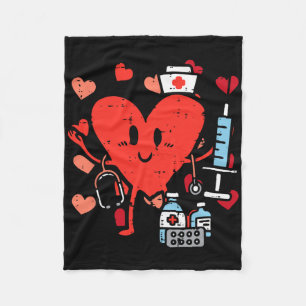 Manta Polar Día de San Valentín Enfermera  Corazón Funny Enfer