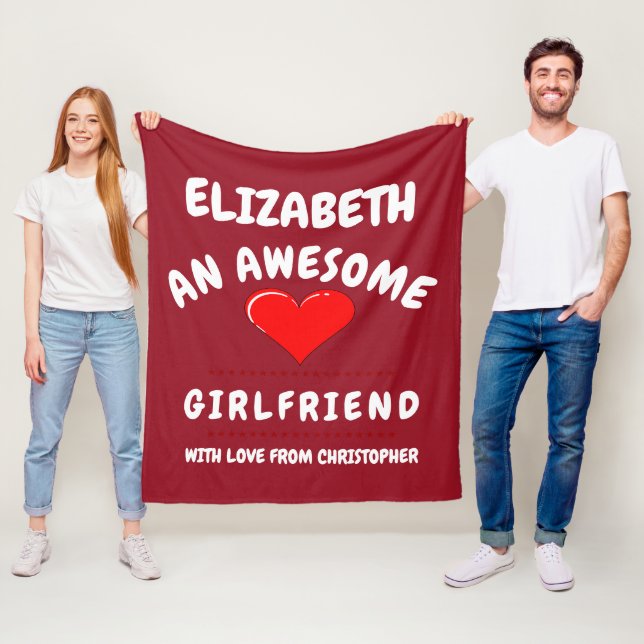 Manta Polar Día de San Valentín Girlfriend Romantic Love Heart (In situ)