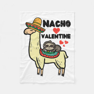 Manta Polar Día de San Valentín Llama Nacho Valentine Mexicano