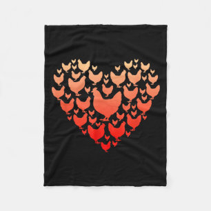 Manta Polar Día de San Valentín Pollo Corazón Familia Divertid