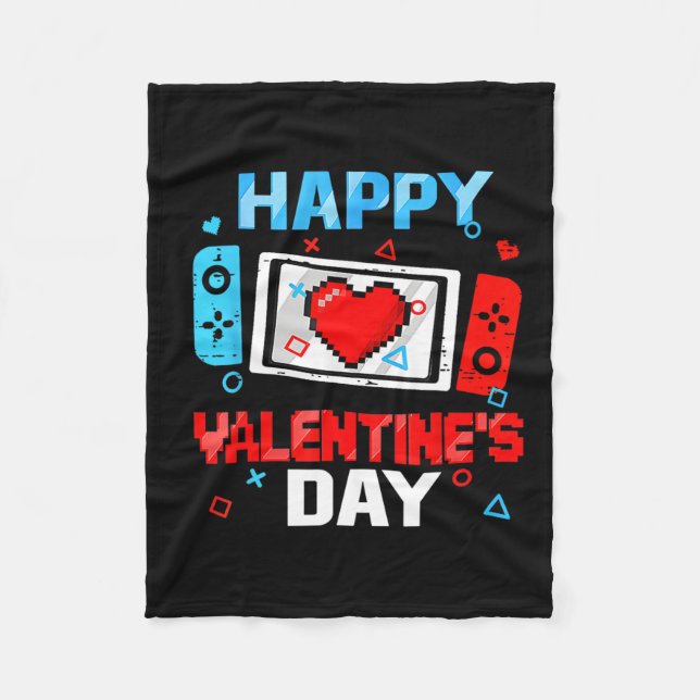 Manta Polar Día de San Valentín Video Game Controller Heart Bo (Anverso)