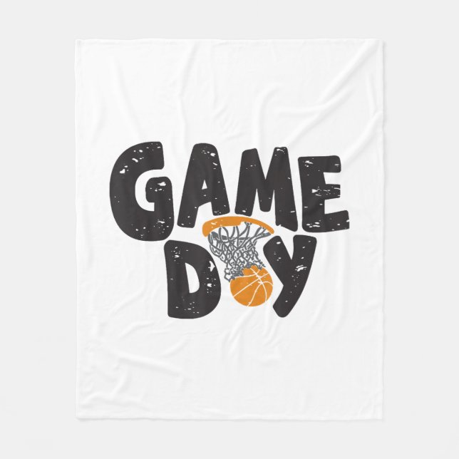 Manta Polar Día del Juego Baloncesto Divertido Jóvenes Hombres (Anverso)