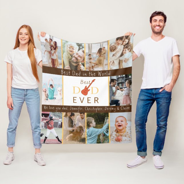 Manta Polar Día del mejor padre del collage de fotos (In situ)