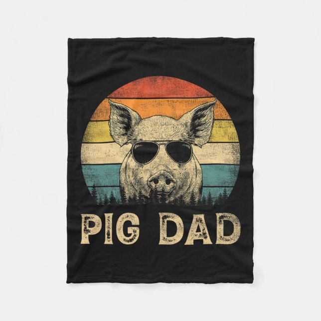 Manta Polar Día del padre amantes de cerdos papá Daddy (Anverso)