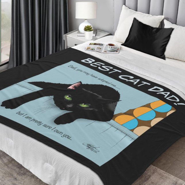 Manta Polar Día del padre del gato negro (Subido por el creador)