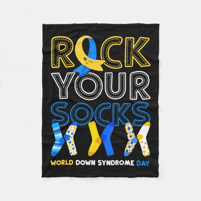 Manta Polar Día del Síndrome de Down Rock Your Socke Awareness (Anverso)