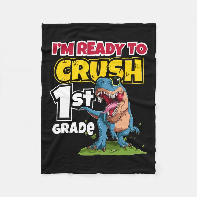 Manta Polar Día escolar estoy listo para aplastar 1er grado 20 (Anverso)