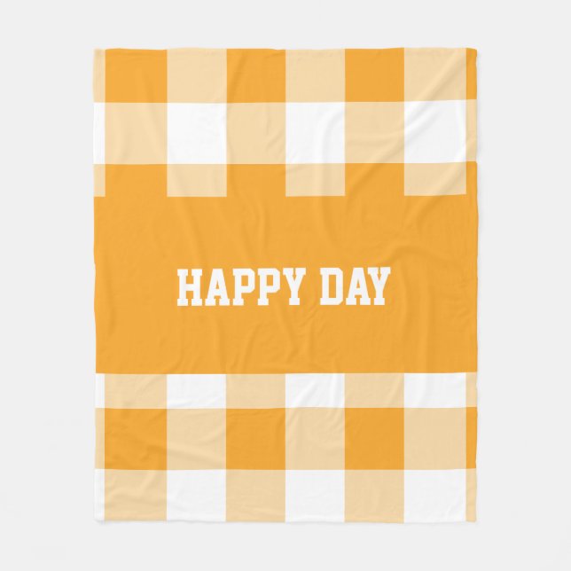 Manta Polar Día feliz del patrón de Gingham (Anverso)