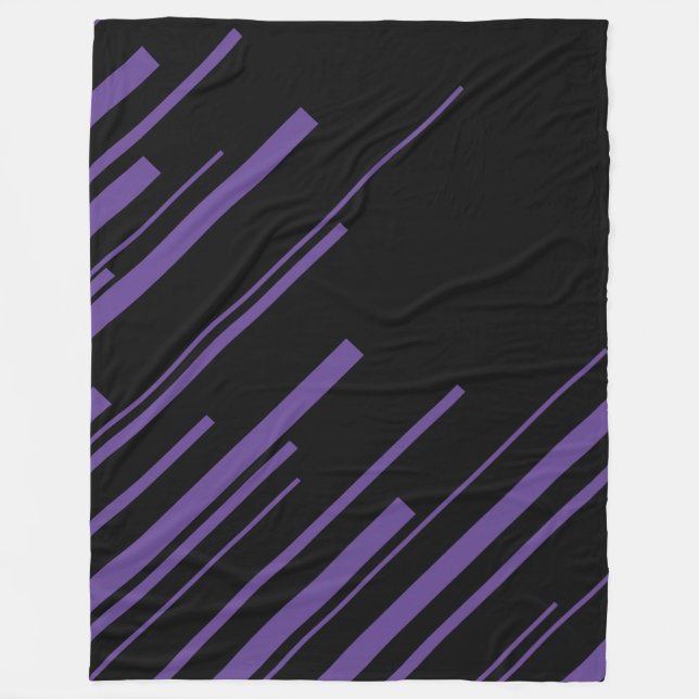 Manta Polar Diagonales en morado y negro (Anverso)