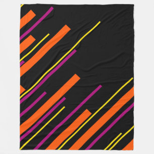 Manta Polar Diagonarios - Negro, rosa, Naranja y amarillo