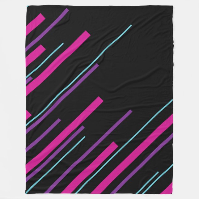 Manta Polar Diagonarios - rosa, púrpura, azul y negro (Anverso)