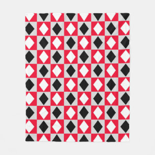 Manta Polar Diamante de rhombus blanco rojo
