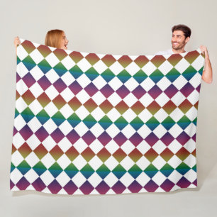 Manta Polar Diamante Multicolor Harlequin A Cuadros Colorido